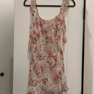Forever 21 Pink Floral Ruffle Mini Dress